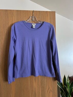 L.L.Bean Women's Purple 100% Supima Cotton Long Sleeve